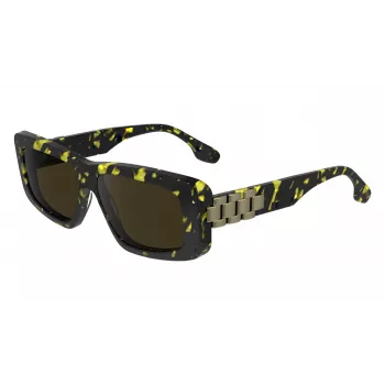Victoria Beckham VB669S5513012 Women's Square Acetate Sunglasses - Black/Grey - 55/13/145 mm