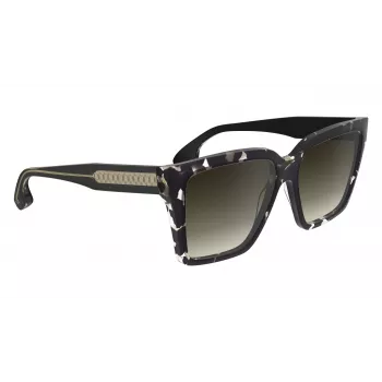 Victoria Beckham VB672S5715010 Women's Oversized Square Sunglasses - Black Acetate Frame, Grey Polycarbonate Lens, 57/15/140 mm
