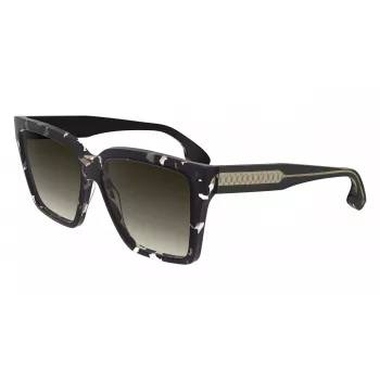 Victoria Beckham VB672S5715010 Women's Oversized Square Sunglasses - Black Acetate Frame, Grey Polycarbonate Lens, 57/15/140 mm