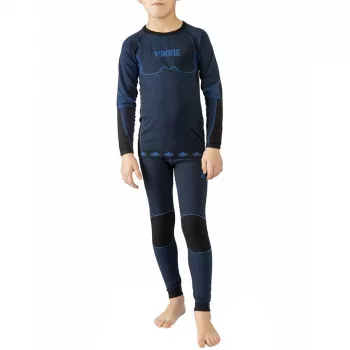 Viking Riko Thermal Underwear Set for Kids Black-Blue 116-128 cm