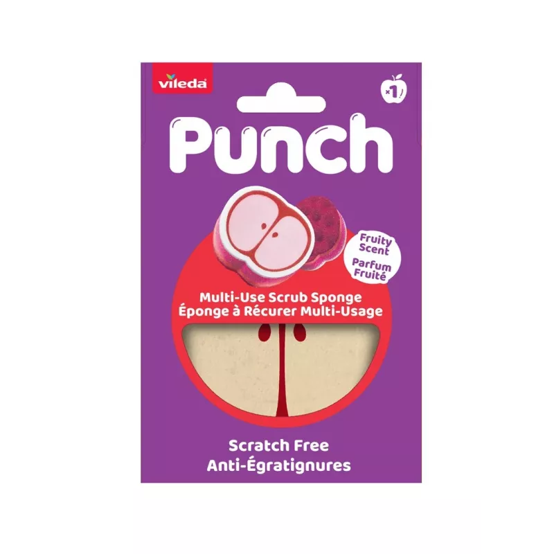Vileda Punch All-Purpose Sponge – Apple, 1 piece