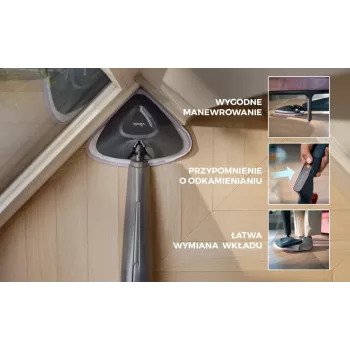 Vileda Steam Plus Pro Steam Mop - 1550W, 400ml Tank, 2 Microfiber Pads, Carpet Glider