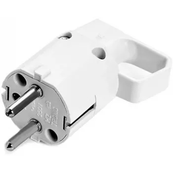VIPLAST 325-01 Uni-Schuko Plug with Grip Ring, 16A 250V, IP20, White