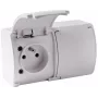 VIPLAST KOALA 162-01 Double Surface-Mounted Socket with Earthing and Flap, Type E 16A 250V, IP44 White