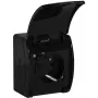 VIPLAST KOALA Surface-Mounted Single Socket Outlet with Earthing and Flap, Black, IP44, 16A, 250V, 2P+E