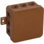 VIPLAST V5 Klik Surface-Mounted Empty Junction Box, 12 Cable Entries, Brown, IP54, 75x75x41 mm, 035-02