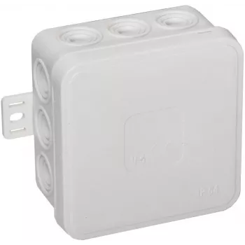 VIPLAST V5 Klik Surface-Mounted Empty Junction Box, 12 Cable Entries, IP54, White, 75x75x41 mm, 035-01