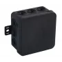 VIPLAST V5 Klik Surface-Mounted Empty Junction Box, 12 Cable Entries, IP54, Black, 75x75x41 mm, 035-05