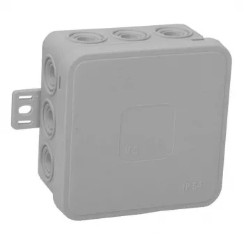 VIPLAST V5 Surface-Mounted Junction Box, 12 Entries, Grey, IP54, 75x75x41mm