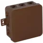 VIPLAST V6 Click Surface-Mounted Junction Box, 12 Cable Entries, IP54, Brown, 85x85x41 mm, Empty Enclosure (036-02)