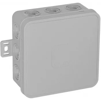 VIPLAST V7 Klik Surface-Mount Empty Junction Box, 12 Cable Entries, Grey, IP54, 100x100x41mm
