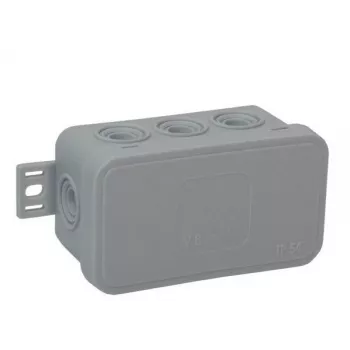 VIPLAST V8 Klik Surface-Mounted Empty Junction Box, 8 Cable Entries, Grey, IP54, 80x45x41mm, 038-03