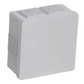 VIPLAST VP-02 Surface-Mounted Empty Junction Box, 6 Cable Entries, Click-On Lid, IP55, White, 86x86x40mm