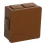 VIPLAST VP-02 Surface-Mounted Junction Box, 6 Cable Entries, Click-On Lid, Brown, IP55, 86x86x40 mm
