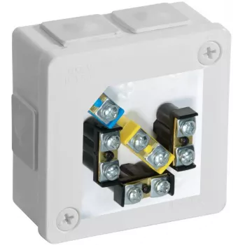 VIPLAST VP-22 Surface-Mount Junction Box with Terminals, 6 Cable Entries, White, IP55, 86x86x40 mm