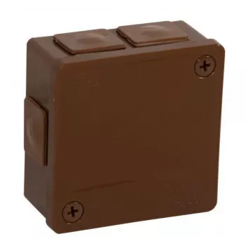 VIPLAST VP-22 Surface-Mounted Empty Junction Box, 6 Cable Entries, Brown, IP55, 86x86x40mm
