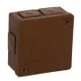 VIPLAST VP-22 Surface-Mounted Empty Junction Box, 6 Cable Entries, Brown, IP55, 86x86x40mm