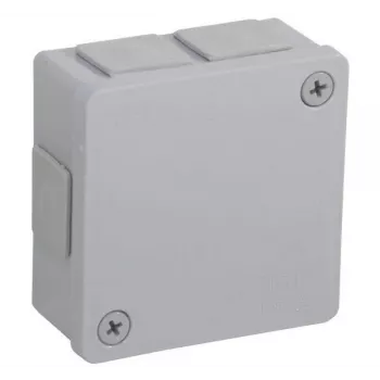 VIPLAST VP-22 Surface-Mounted Junction Box, 6 Cable Inlets, Empty, Grey, IP55, 86x86x40 mm