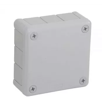 VIPLAST VP-41 Surface-Mounted Empty Junction Box, 12 Cable Entries, Grey, IP55, 98x98x42mm