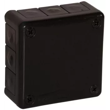 VIPLAST VP-41 Surface-Mounted Empty Junction Box with 12 Cable Entries, Black, IP55, 98x98x42mm