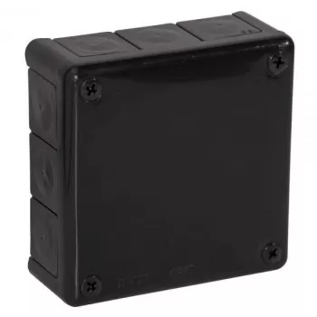 VIPLAST VP-51 Surface-Mounted Empty Junction Box, 12 Cable Entries, IP55, Black, 118x118x46 mm, 051-05