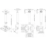 VISION Ceiling Mount for Displays - Suitable for Displays from 32 to 50 in with VESA up to 200 x 200 - Distance from Ceiling to Screen Center 430 to 730 mm - Tilt Adjustment
