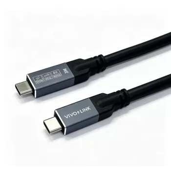 VIVOLINK USB-C to USB-C Cable 0.5m 20Gbps 100W PD 4K Video Black