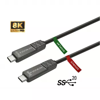 VIVOLINK USB-C to USB-C Cable 8m for AV