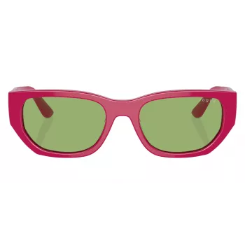 VOGUE Women's Butterfly Sunglasses VO5586S31602 - Transparent Pink Frame, Dark Grey Lenses, 53mm Lens Width