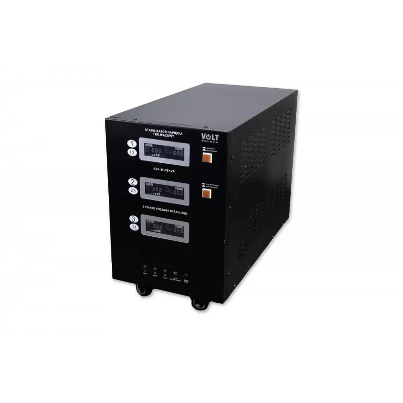 VOLT POLSKA AVR PRO 25000VA Three-Phase Automatic Voltage Stabilizer 3% Accuracy Servo Motor