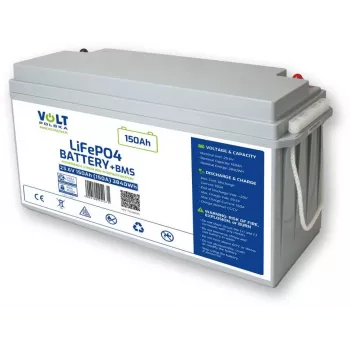 VOLT POLSKA LiFePO4 Battery 25.6V 150Ah 150A - 3.84kWh Deep Cycle Lithium Iron Phosphate
