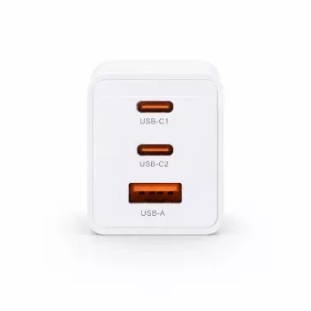 Voltage GaN 67W Wall Charger, 2x USB-C & 1x USB-A, PD 3.0, QC 3.0, PPS, EU Plug, White