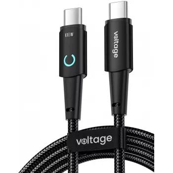 VOLTAGE PowerAngle USB-C to USB-C 100W PD Cable 1m Black