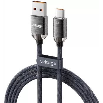 VOLTAGE PureCrystal USB-A to USB-C Cable 66W 2m Black