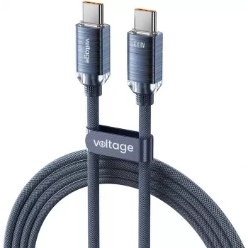VOLTAGE PureCrystal USB-C to USB-C Cable 100W PD 1m Blue