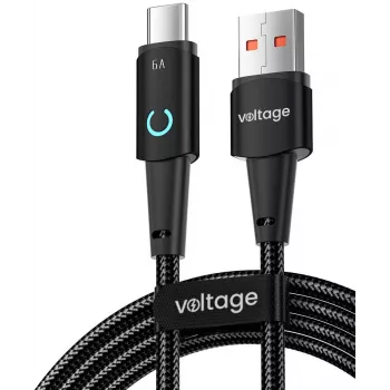 VOLTAGE VEKA66AC100BK PowerAngle 66W PD USB-A to USB-C Cable 1m Black