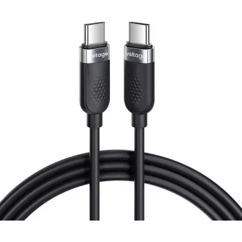 VOLTAGE VEKS100CC100BK USB-C to USB-C Silicone 100W PD Cable 1m Black