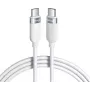 VOLTAGE VEKS100CC100WE Silicone USB-C to USB-C Cable 100W PD 1m White