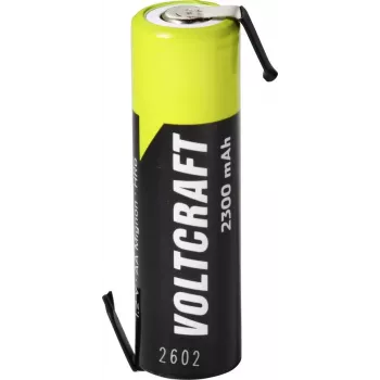 VOLTCRAFT AA Rechargeable Battery NiMH 1.2 V 2300 mAh with Z-Solder Tabs, High-Current, Ready to Use, 1 Pack VC-17666050