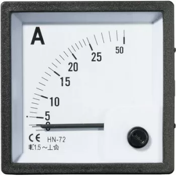 VOLTCRAFT AM-72X72/25A Analog Panel Meter, Moving Iron, 0-25 A AC, 72x72 mm, Class 1.5