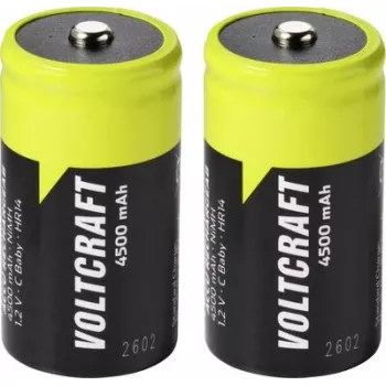 VOLTCRAFT Baby (C) NiMH Rechargeable Battery 4500 mAh 1.2 V Ready to Use, 2-Pack VC-17275485