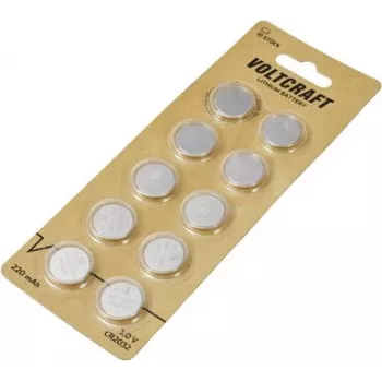 Voltcraft CR2032 Lithium Button Cell Battery 3V 220mAh 10-Pack (VC-16107995)