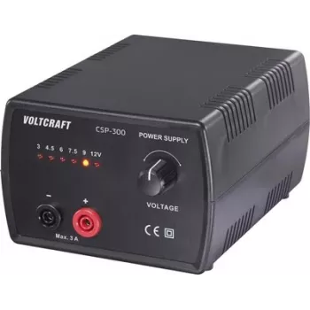 VOLTCRAFT CSP-300 Universal Switching Power Supply, Selectable 3-12 V DC, 3 A Max, 36 W, 1 Output, Mains Powered VC-17192775