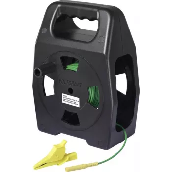 VOLTCRAFT EML-30 Earthing Measurement Lead 30 m Green on Spool CAT III 1000 V Plastic Fiber for High Tensile Strength (VC-17312660)