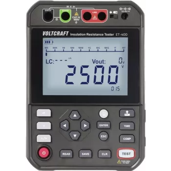 VOLTCRAFT ET-400 Insulation Tester 250 V, 500 V, 1000 V, 2500 V up to 2.5 TΩ (VC-17072210)