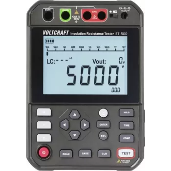 VOLTCRAFT ET-500 Insulation Tester 250 V, 500 V, 1000 V, 2500 V, 5000 V 5.0 TΩ (VC-17072215)