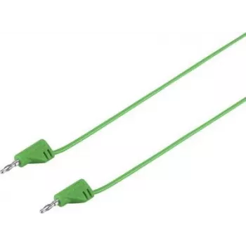 VOLTCRAFT Highly Flexible Measuring Lead 2 mm Lamella Plug to 2 mm Lamella Plug, 0.6 m, Green, 2.2 A, MSB-200 (VC-8557715)