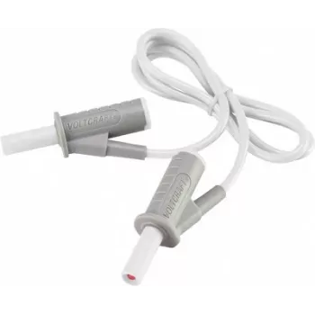 VOLTCRAFT Highly Flexible Safety Test Lead [4 mm Lamella Plug - 4 mm Lamella Plug] 0.75 m White MSB-501 10 A (VC-8063515)