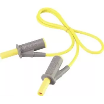 VOLTCRAFT Highly Flexible Safety Test Lead 4 mm Lamella Plug to 4 mm Lamella Plug 0.5 m Yellow MSB-501 10 A VC-8063450