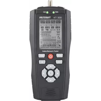 VOLTCRAFT KT-300 Cable Tester VC-17497100 for Telecommunications and Network